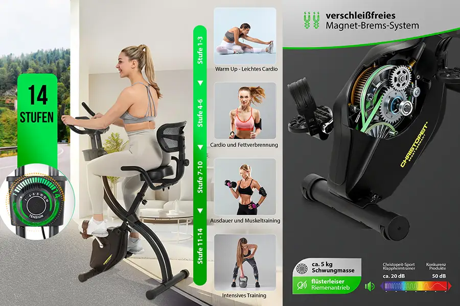 S-Bike Velo Fit Klappheimtrainer: 14 Stufen. Dein Level.